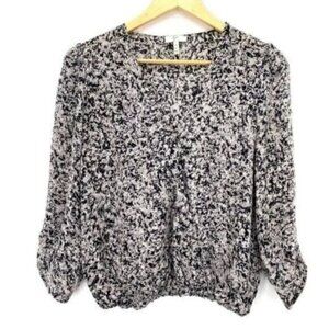 Joie Women's Abstract Print Wrap Silk Blouse Top